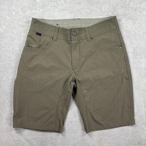 KUHL Silencr Shorts Mens 32 Khaki Olive 10" Hiking Technical Ripstop Outdoors
